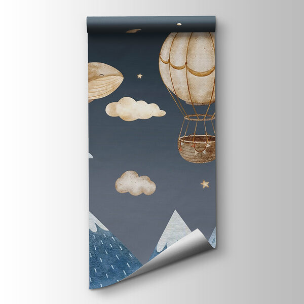 Whale and hot air balloon in the sky Whale and hot air balloon in the sky