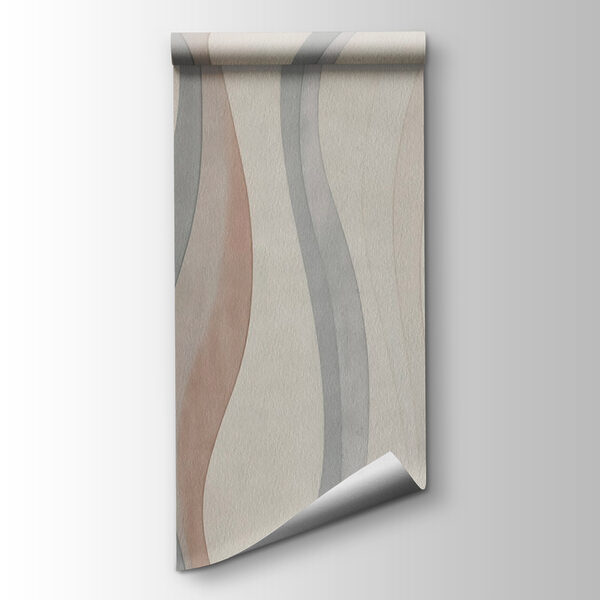 White and grey wallpaper with wavy lines