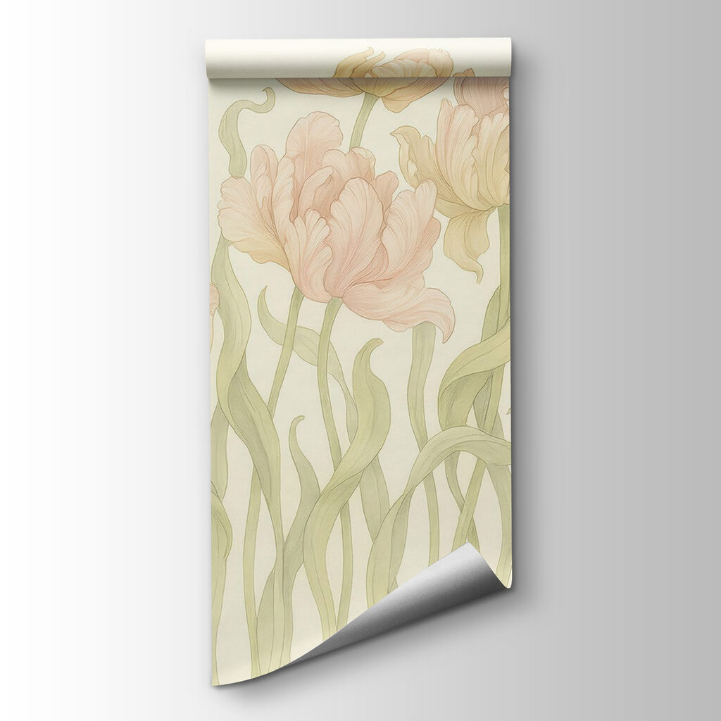 Delicate tulips in soft hues