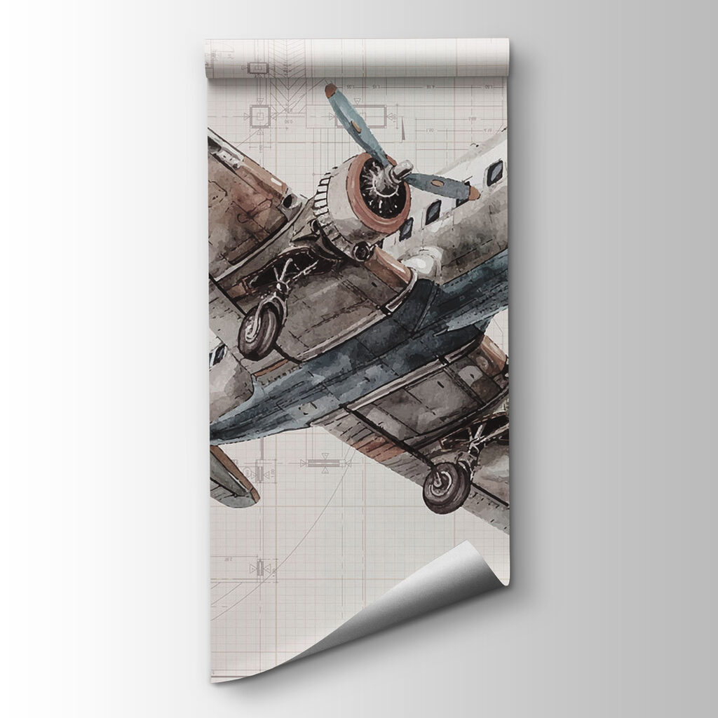 An airplane flying through the air