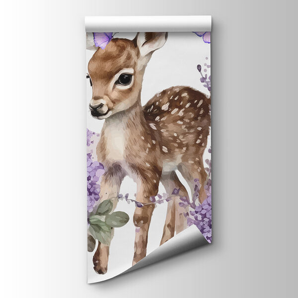 Baby deer surrounded by purple flowers Baby deer surrounded by purple flowers