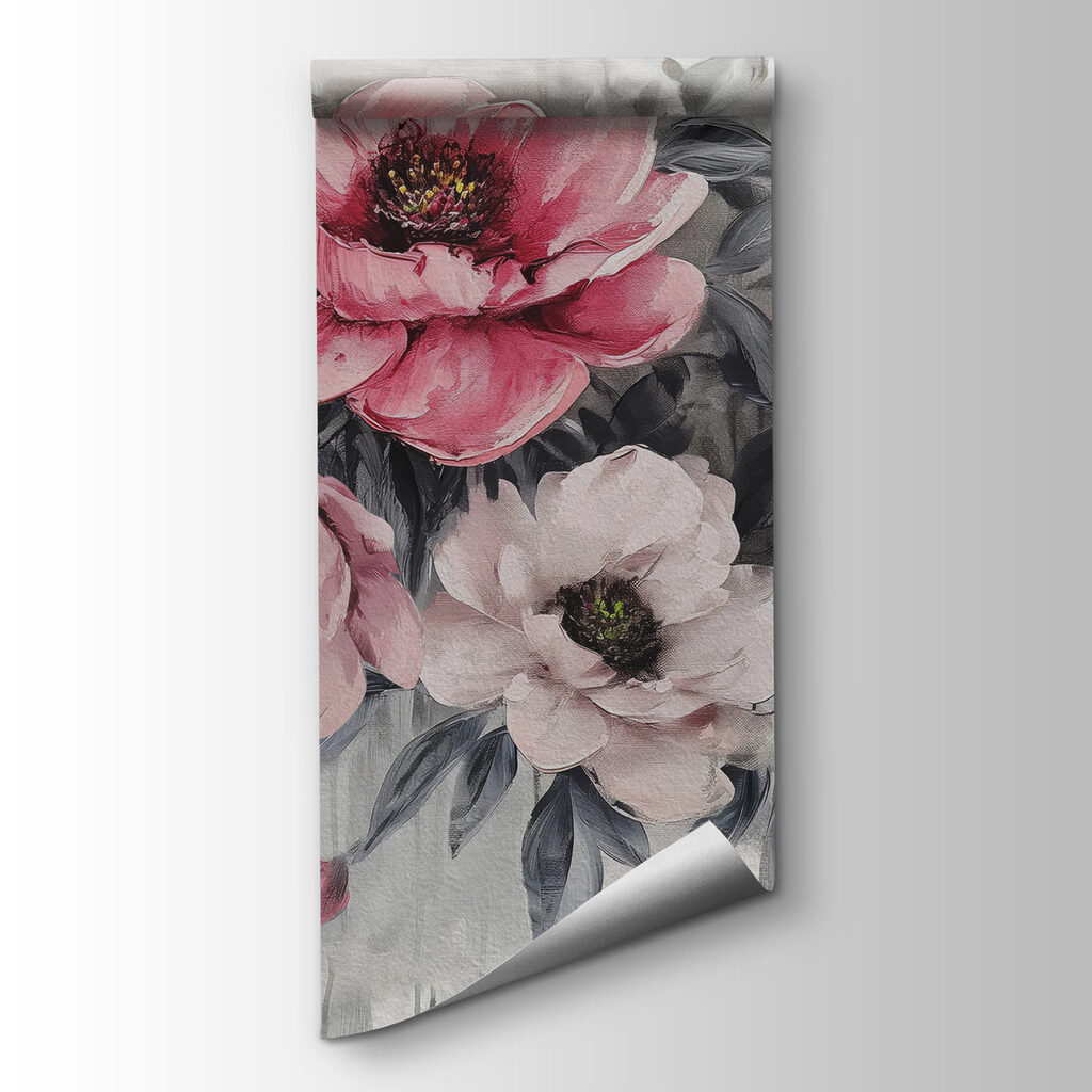 A painting of pink flowers A painting of pink flowers