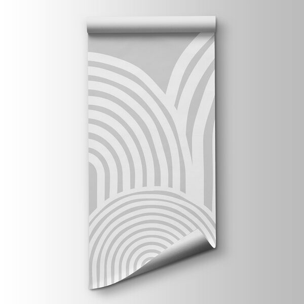 White and gray background with curved lines