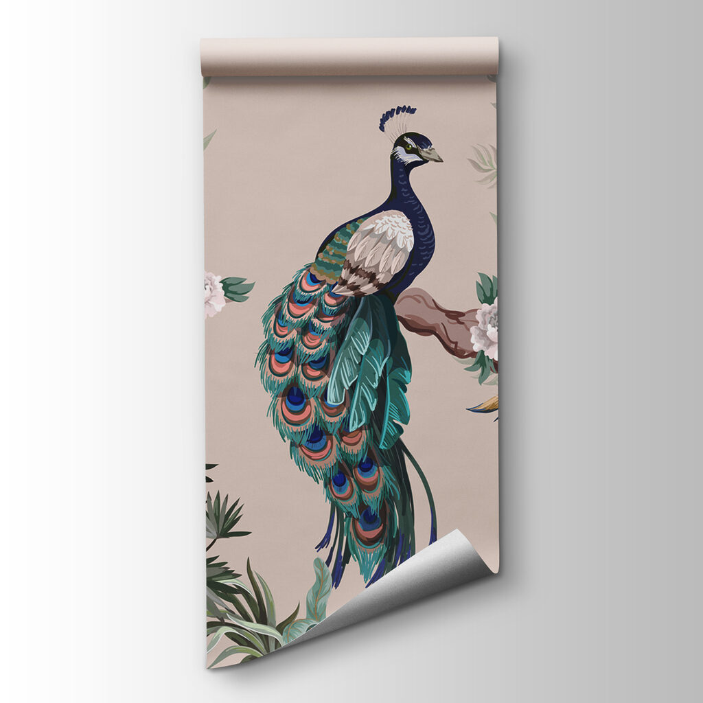 Wallpaper with birds on branches Wallpaper with birds on branches