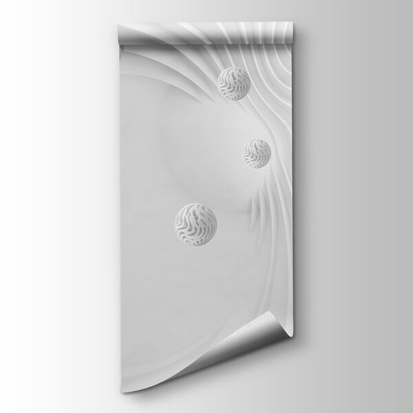 White swirly surface with white balls White swirly surface with white balls