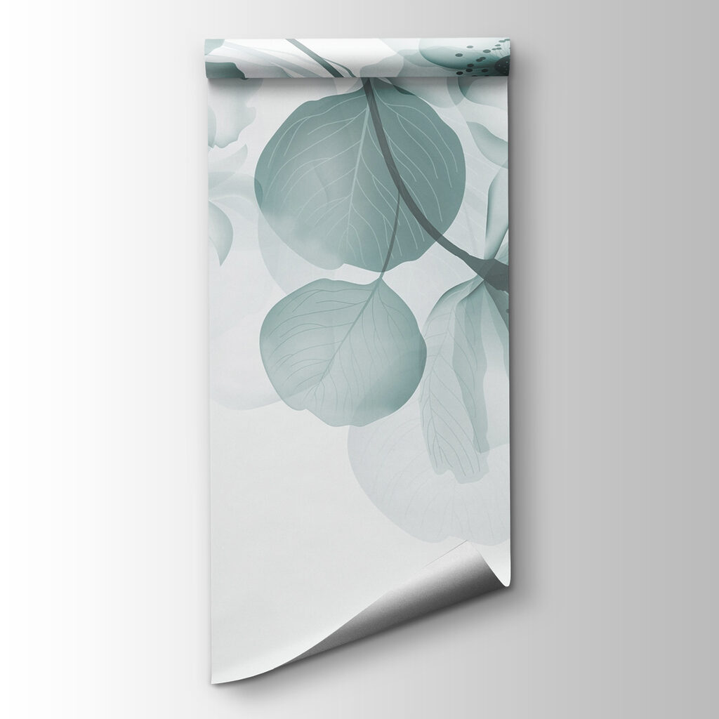 Transparent flowers with leaves