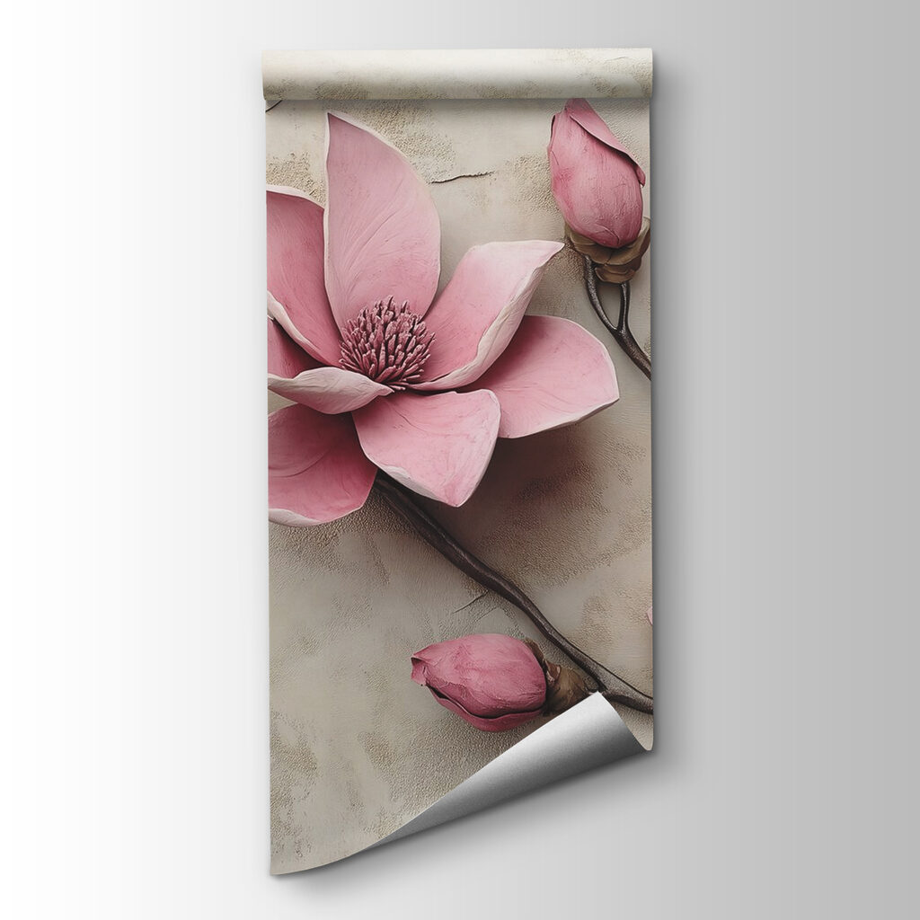 Group of pink flowers on a white surface Group of pink flowers on a white surface