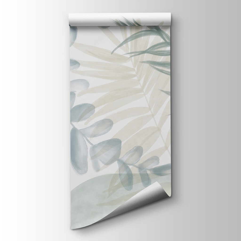 Serene botanical illustration in soft tones