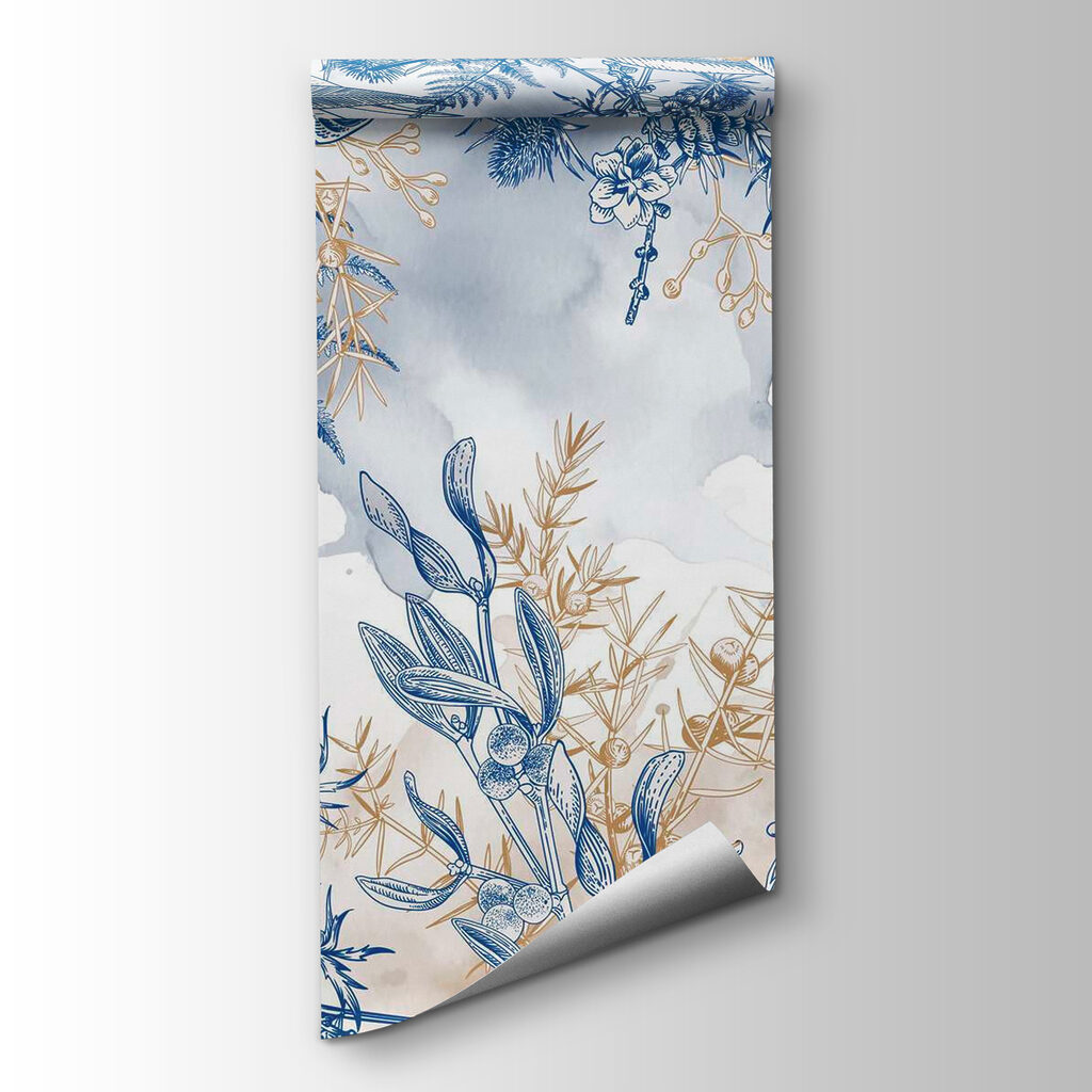 Blue and white floral pattern