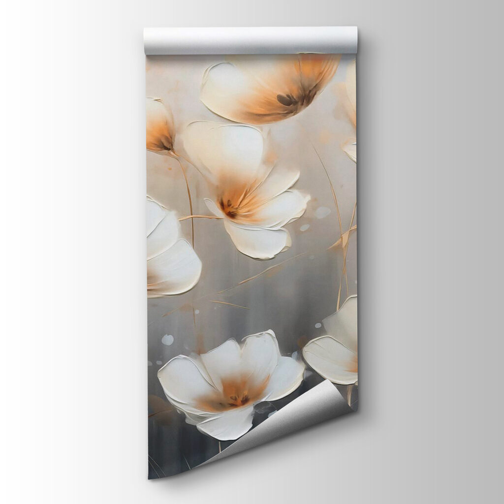 Painting of flowers on a grey background