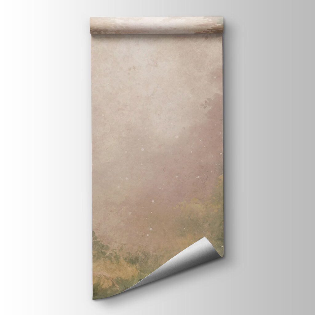 Foggy forest with trees and plants