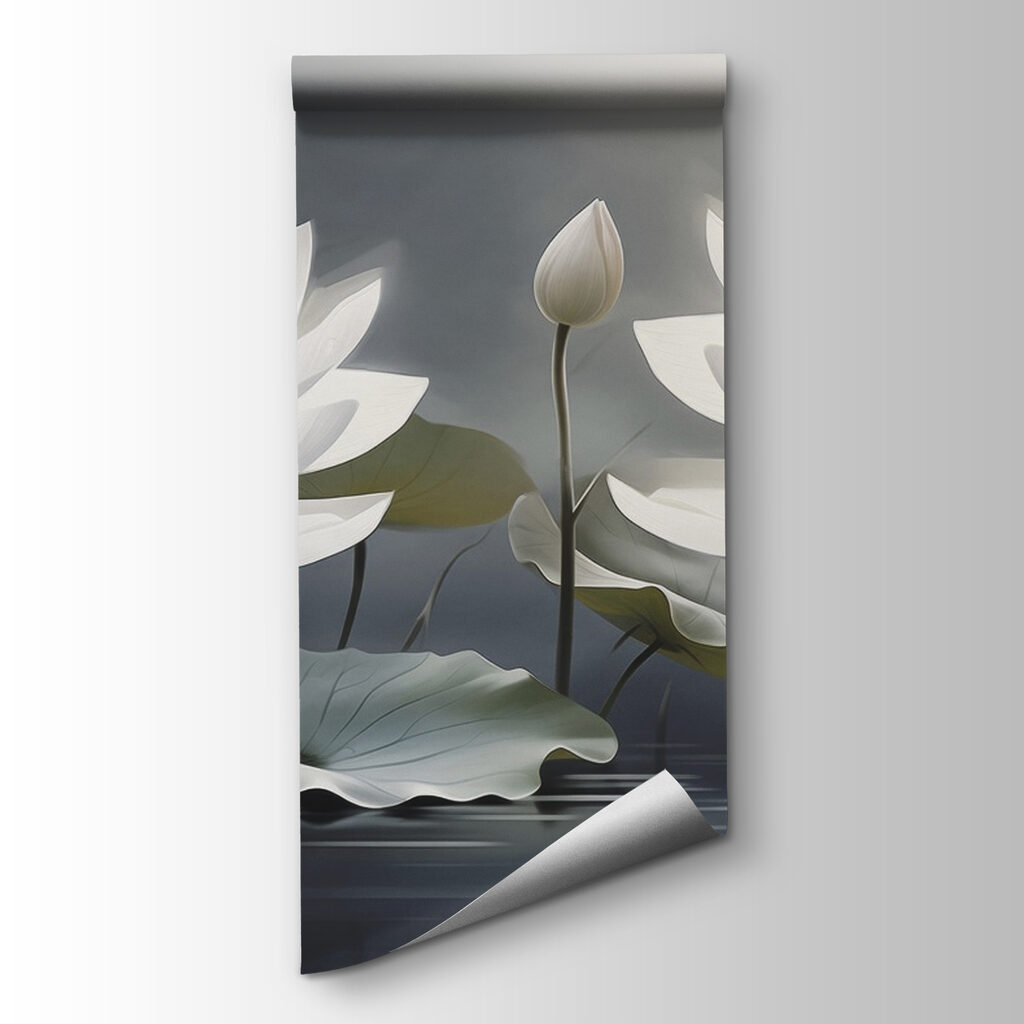 Group of white flowers in water Group of white flowers in water