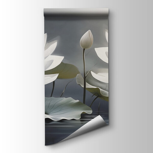 Group of white flowers in water Group of white flowers in water