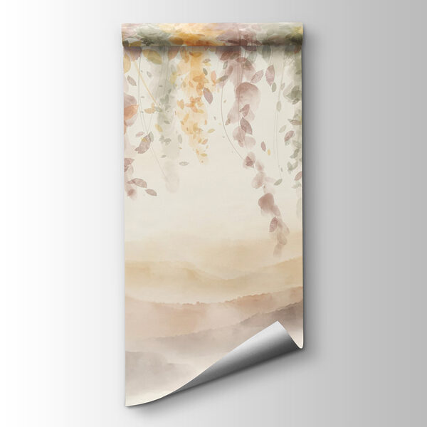 Painting of a landscape with leaves from the ceiling Painting of a landscape with leaves from the ceiling