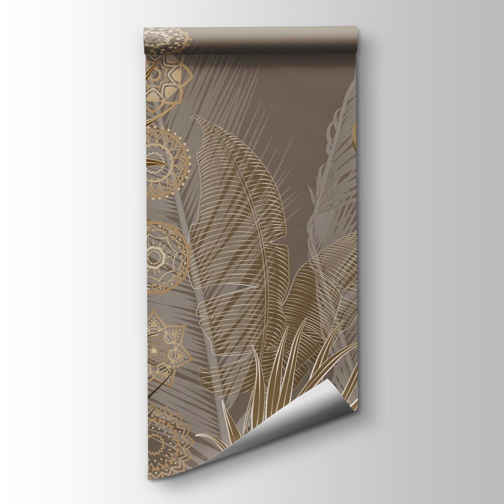 Tropical leaves in subtle hues