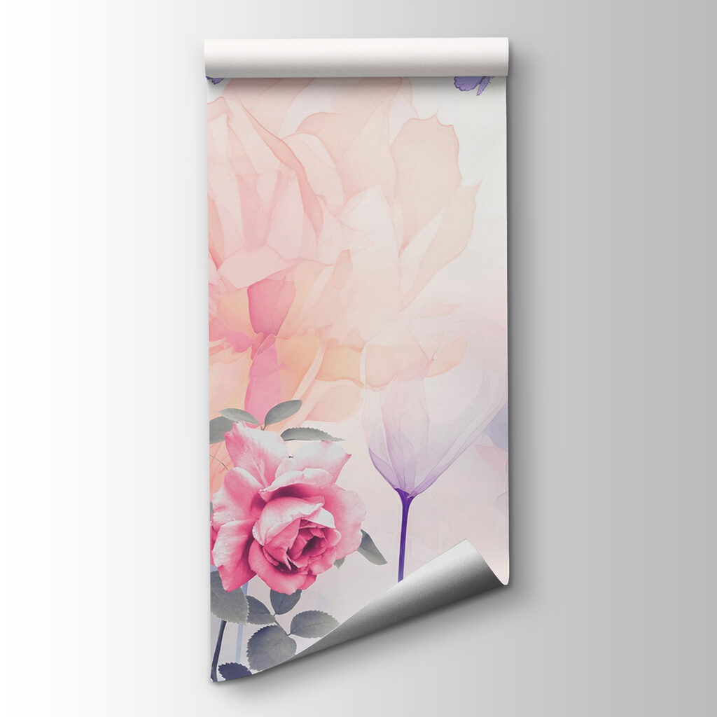 Group of flowers with butterflies