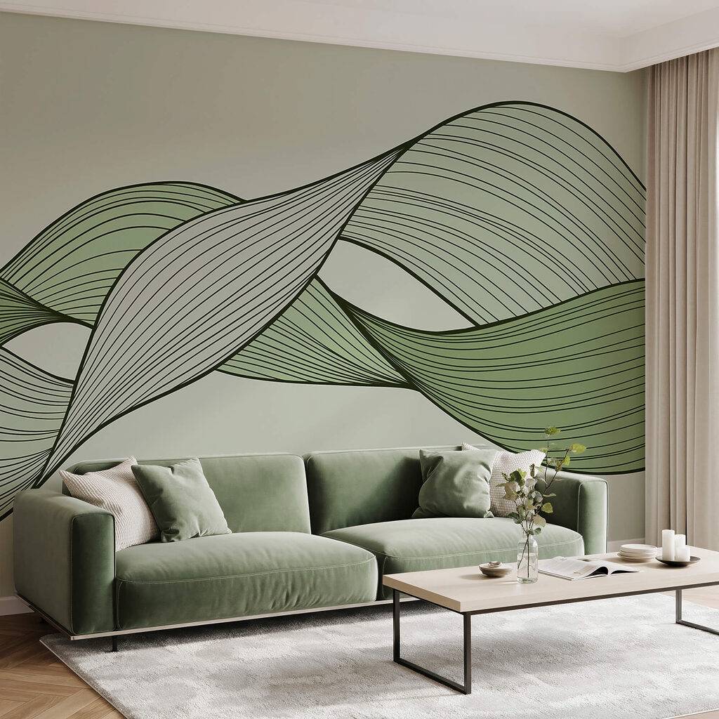 Zelené a čierne vlnovky