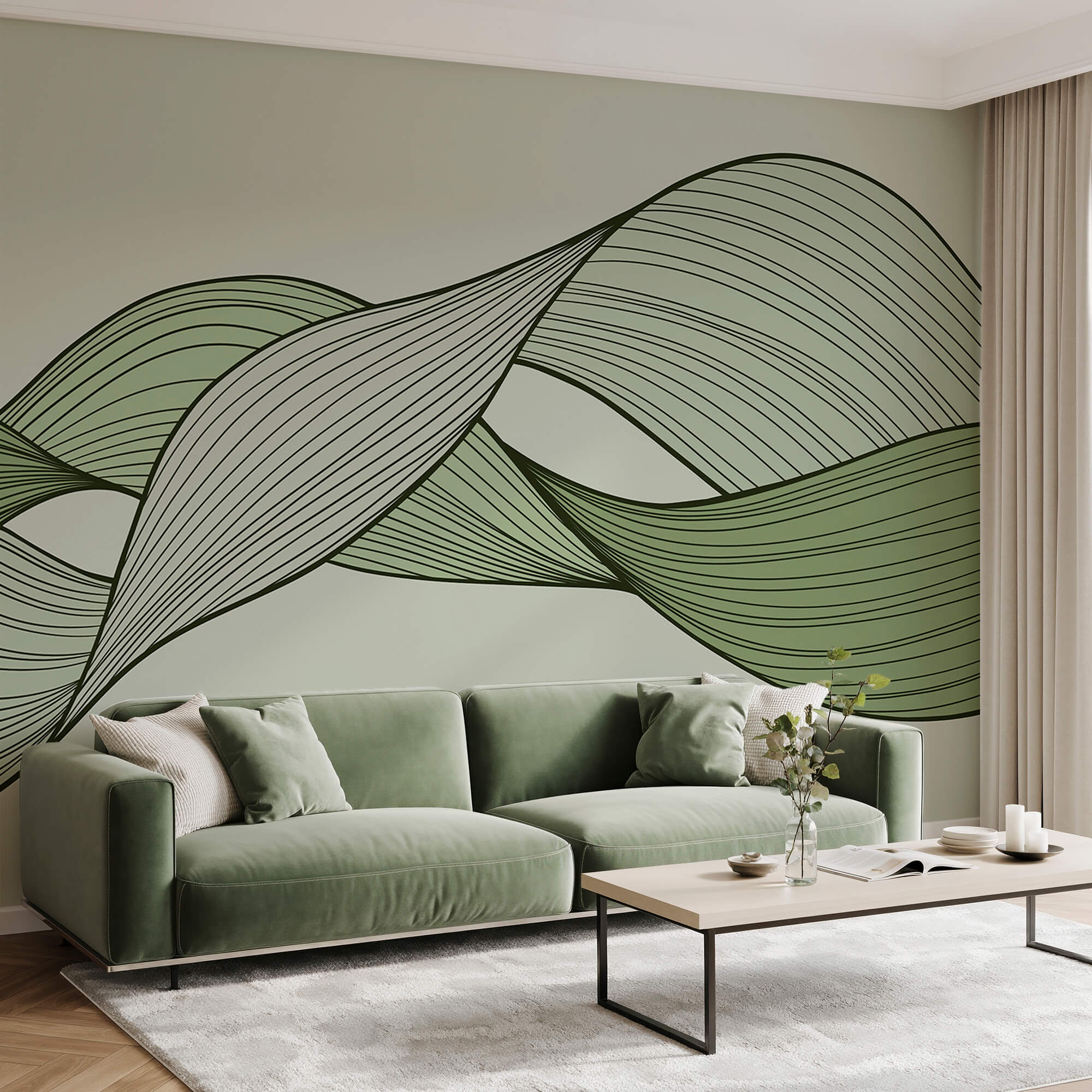 Zelené a čierne vlnovky