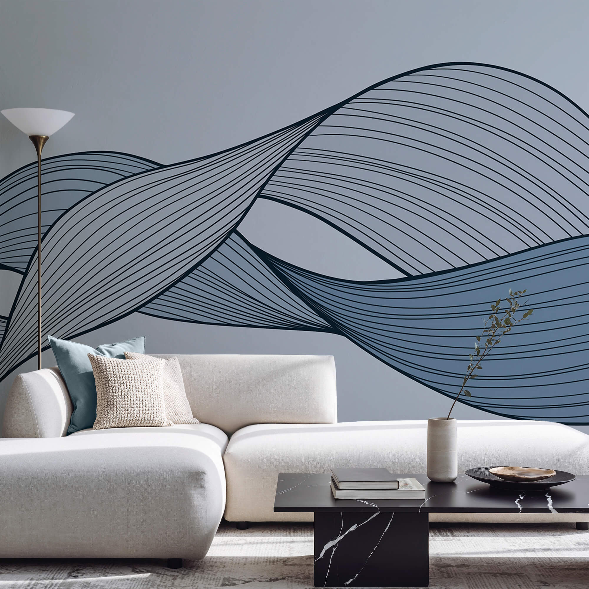 Modré a čierne vlnovky Modré a čierne vlnovky