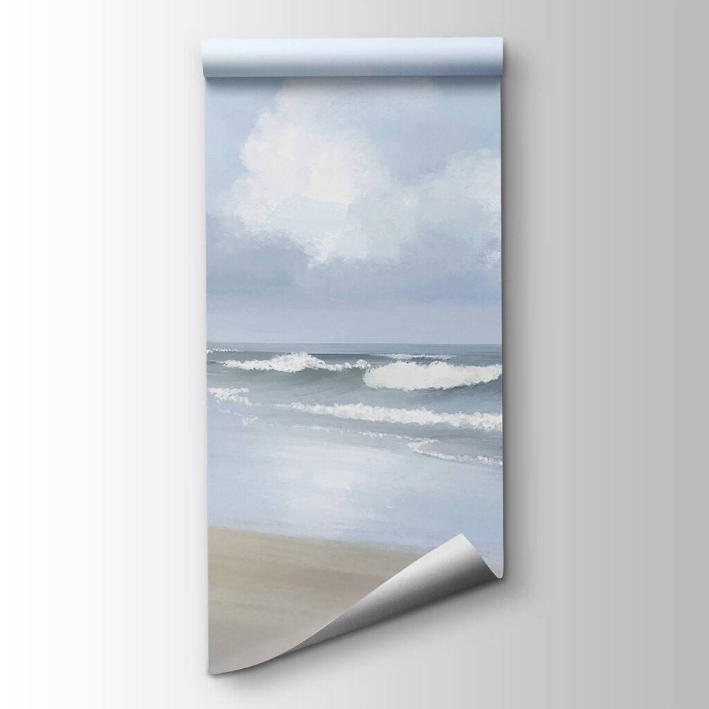 Beach with waves crashing on the shore Beach with waves crashing on the shore