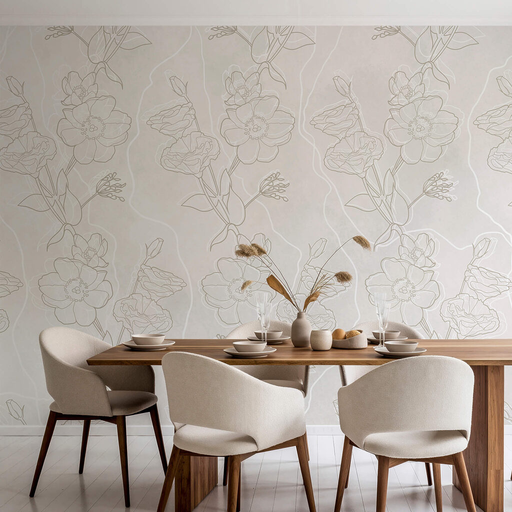 Biely a hnedý kvetinový vzor