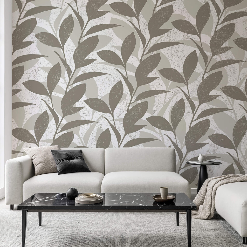 Vzor listov na bielom pozadí