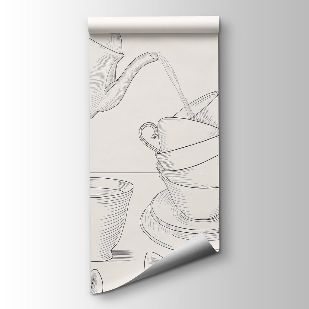 Teapot pouring into a stack of teacups Teapot pouring into a stack of teacups