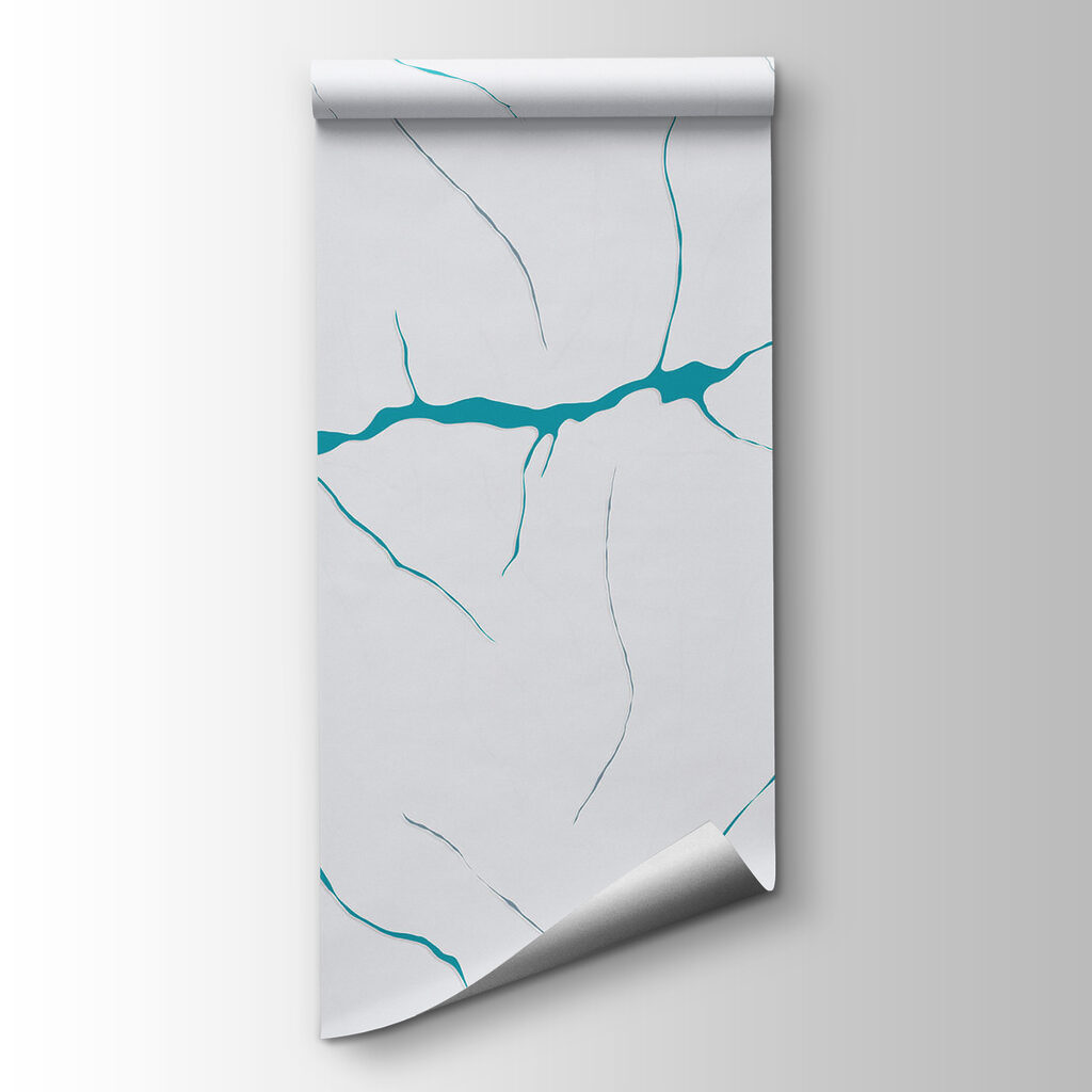 Blue lines on a white surface