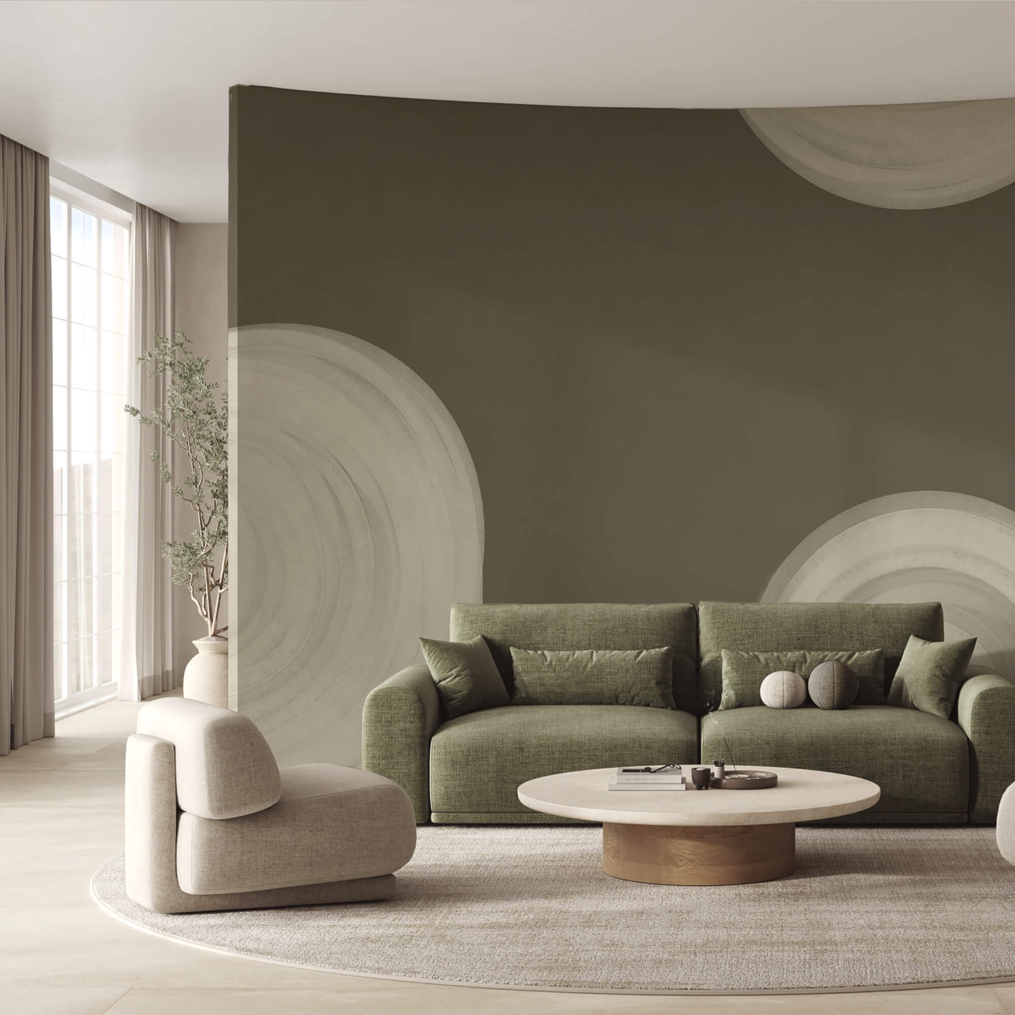 Biely vírivý objekt na hnedom pozadí