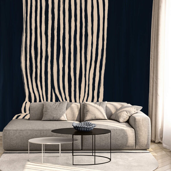 Čierno-biela pruhovaná záclona Čierno-biela pruhovaná záclona