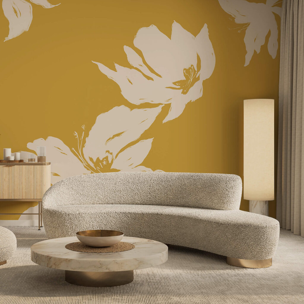 Kvetinový vzor na teplom pozadí Kvetinový vzor na teplom pozadí