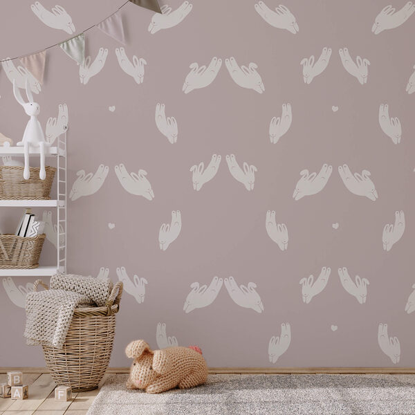 Vzor králikov na sivom pozadí Vzor králikov na sivom pozadí