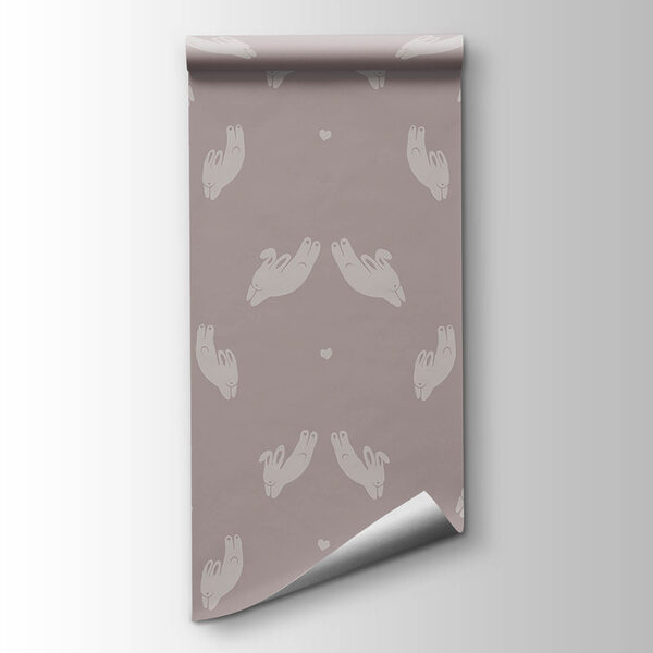 Pattern of rabbits on a gray background Pattern of rabbits on a gray background