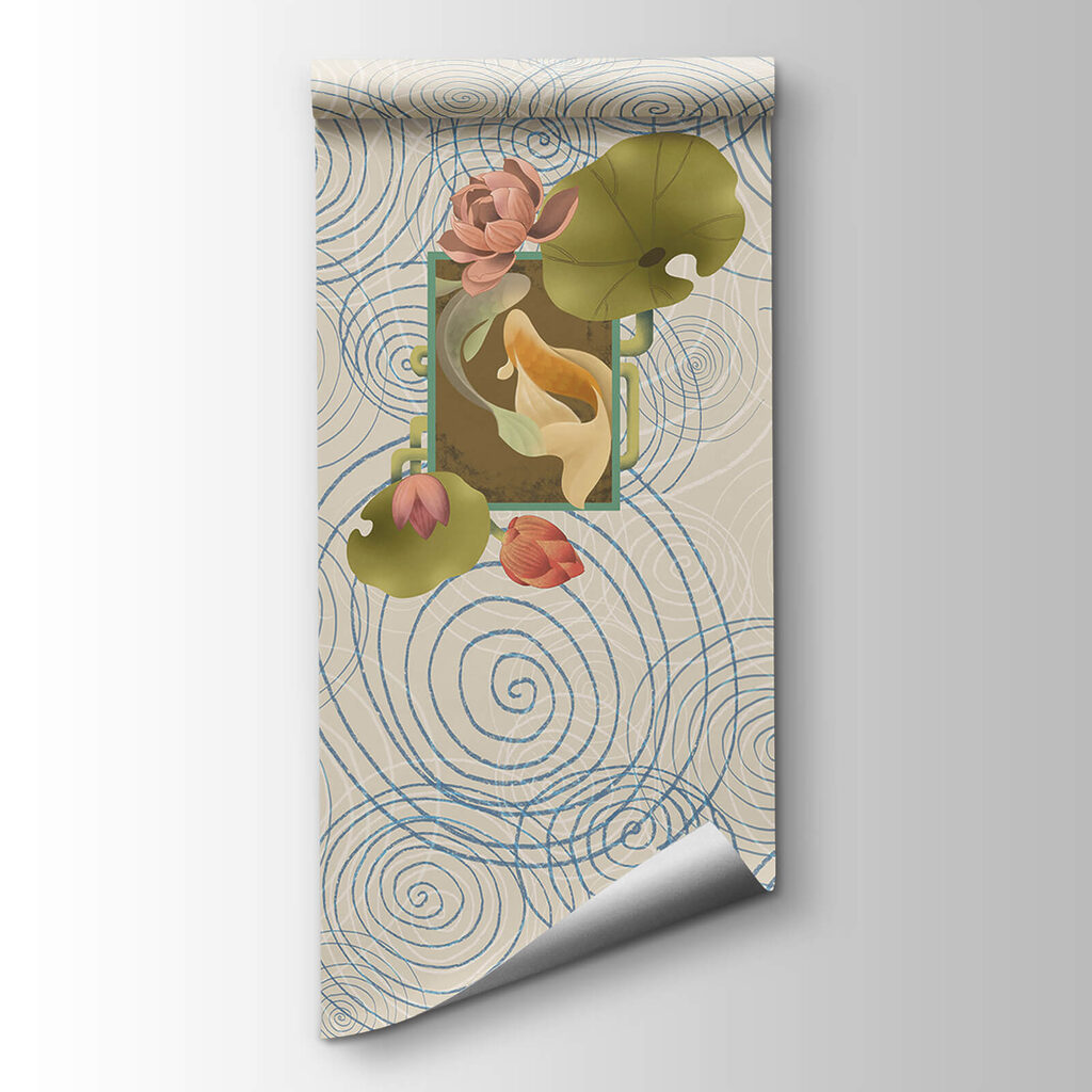 Pattern of spirals and flowers Pattern of spirals and flowers