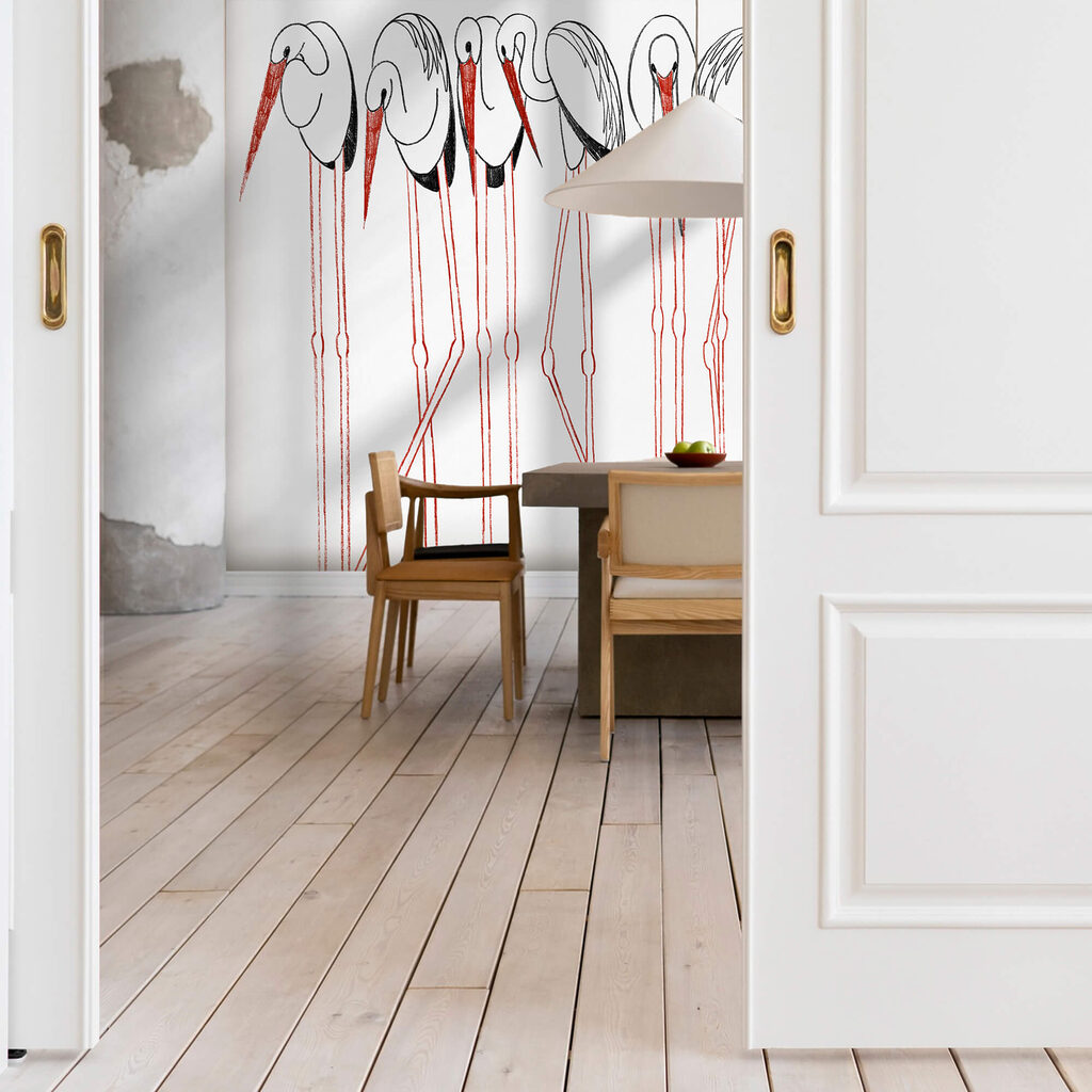 Skupina vtákov s dlhými nohami Skupina vtákov s dlhými nohami