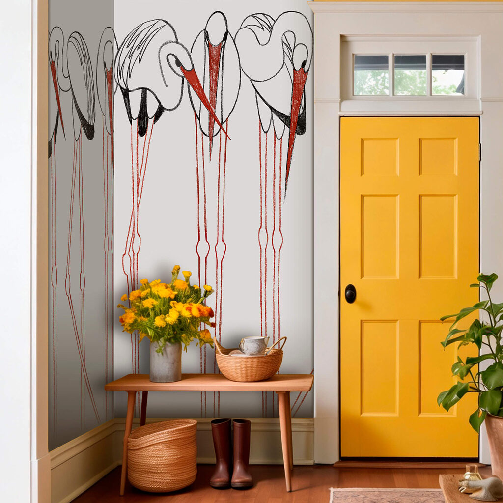 Skupina vtákov s dlhými nohami Skupina vtákov s dlhými nohami