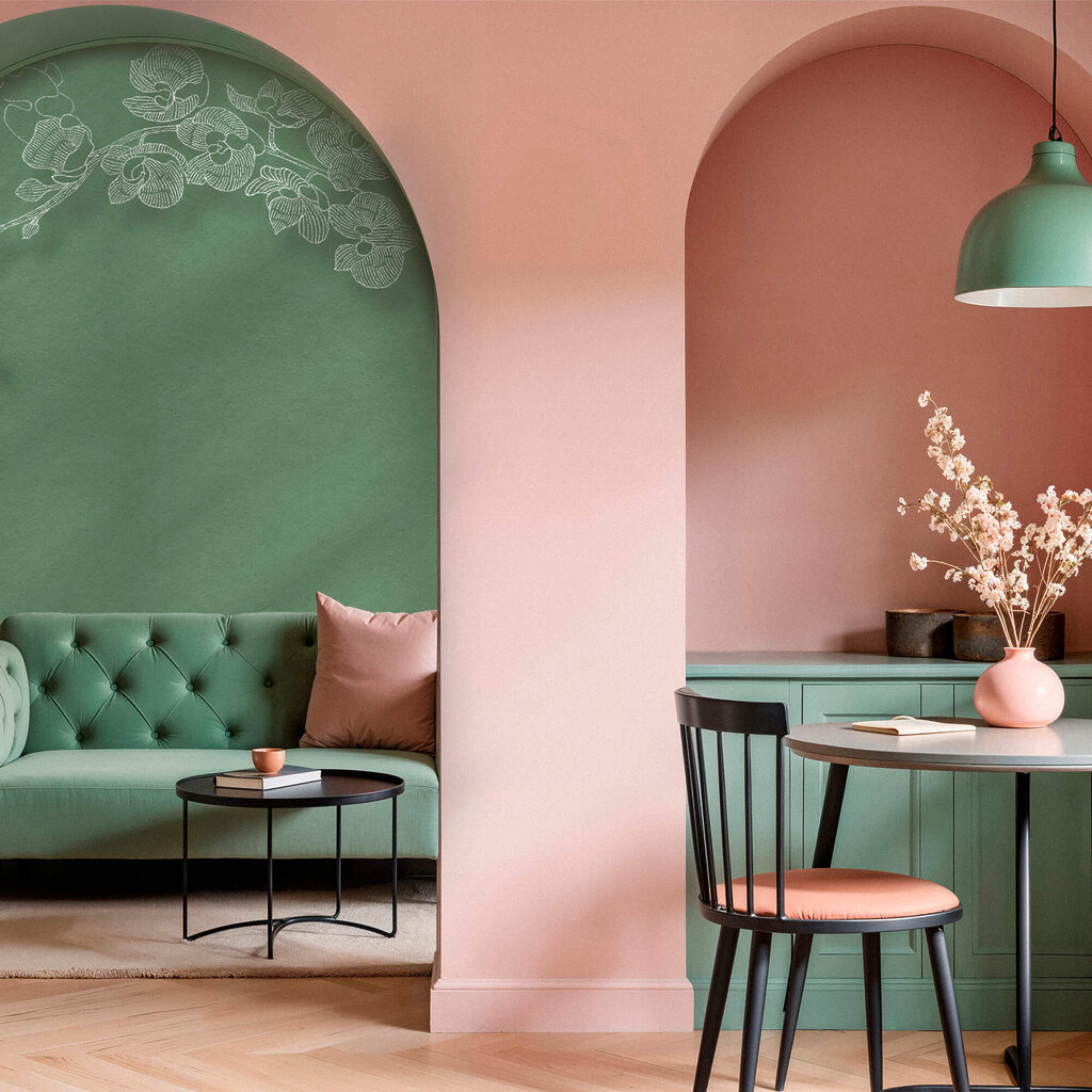 Krehké orchidey na zelenom pozadí