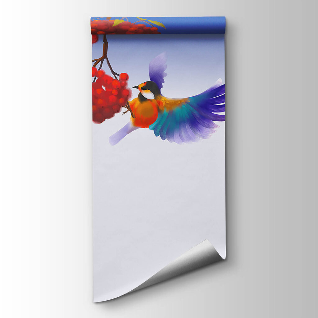 Bird eating a bunch of red berries Bird eating a bunch of red berries