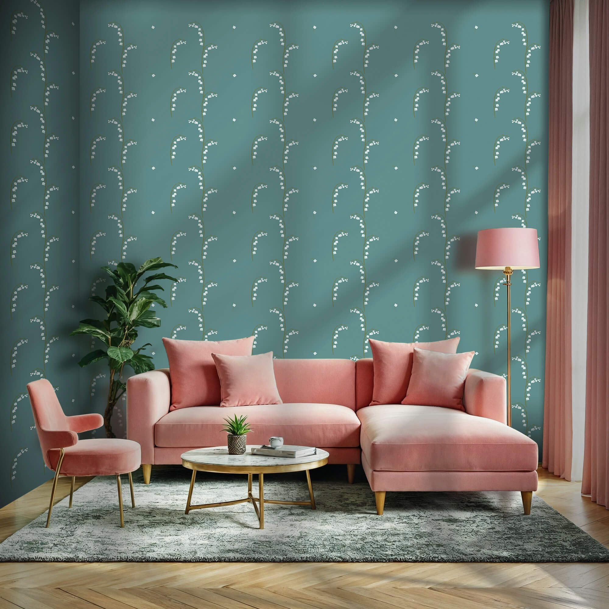 Vzor bielych kvetov na modrom pozadí Vzor bielych kvetov na modrom pozadí