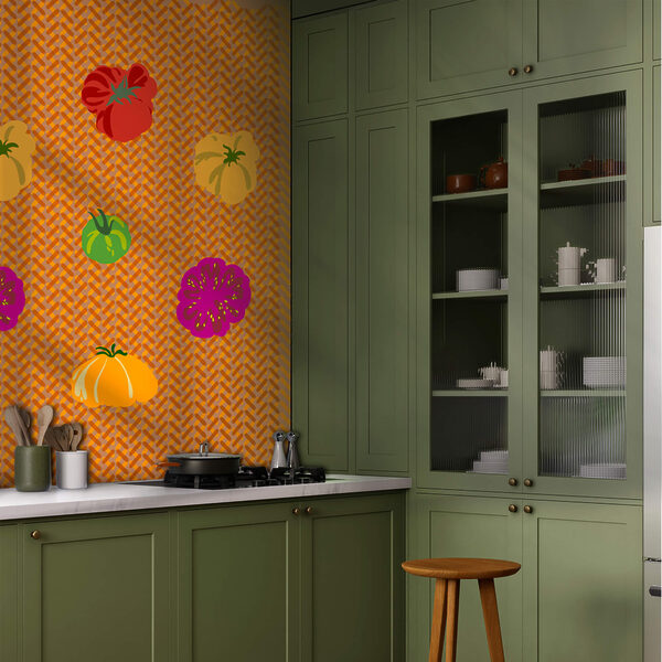 Skupina paradajok na tkanej ploche