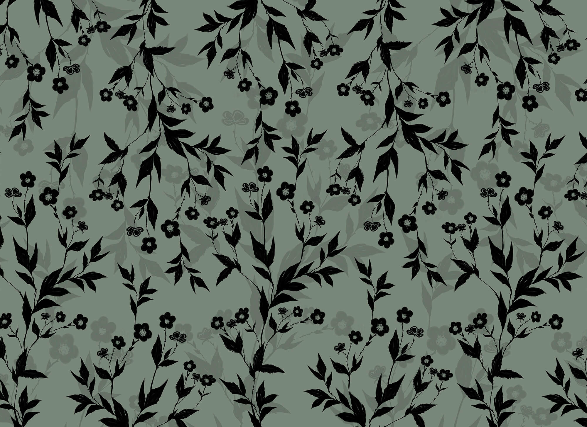 Black and white floral pattern Black and white floral pattern