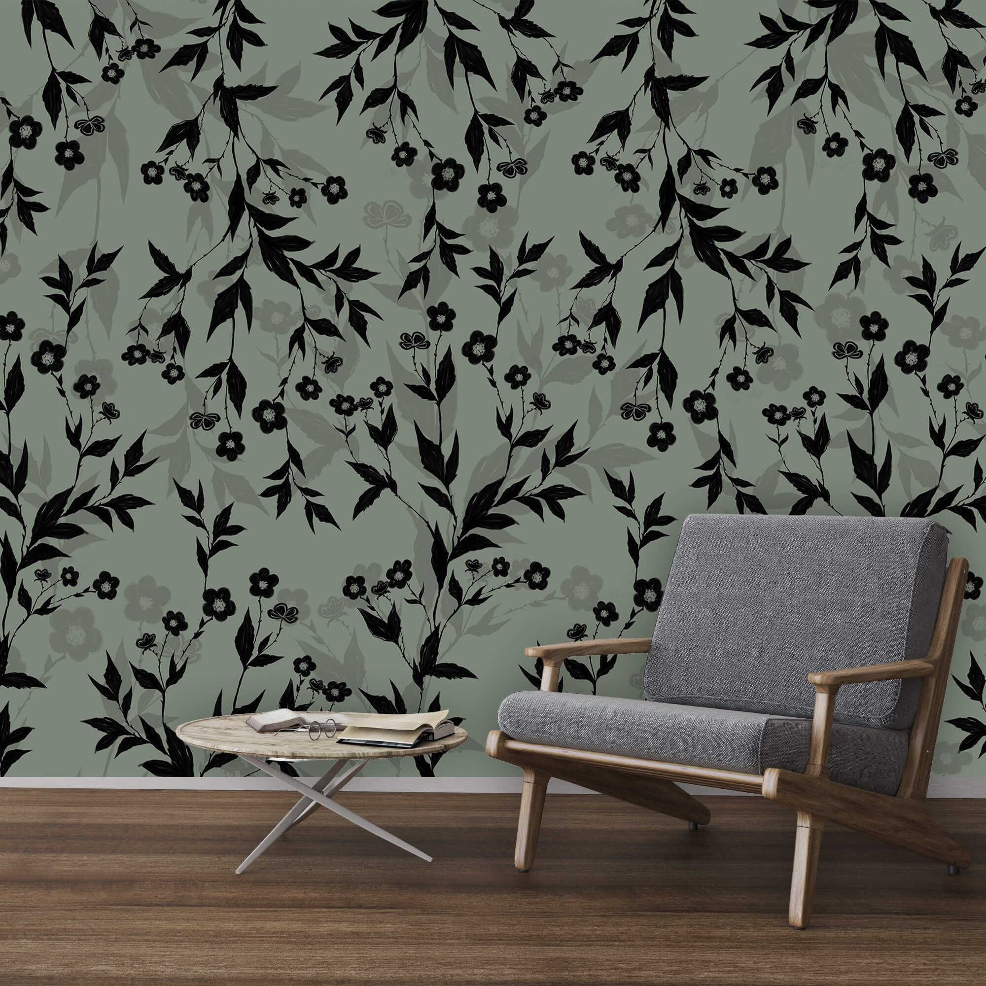 Čierno-biely kvetinový vzor Čierno-biely kvetinový vzor