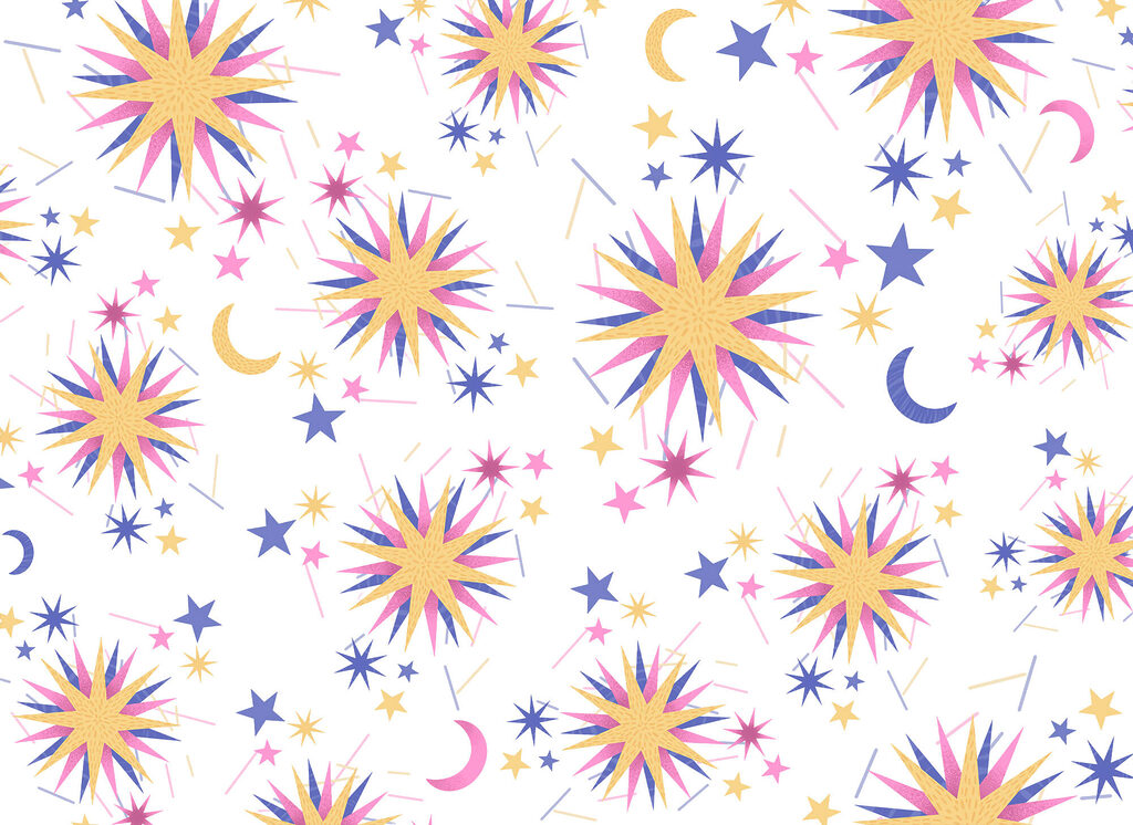 Pattern of stars and moon Pattern of stars and moon
