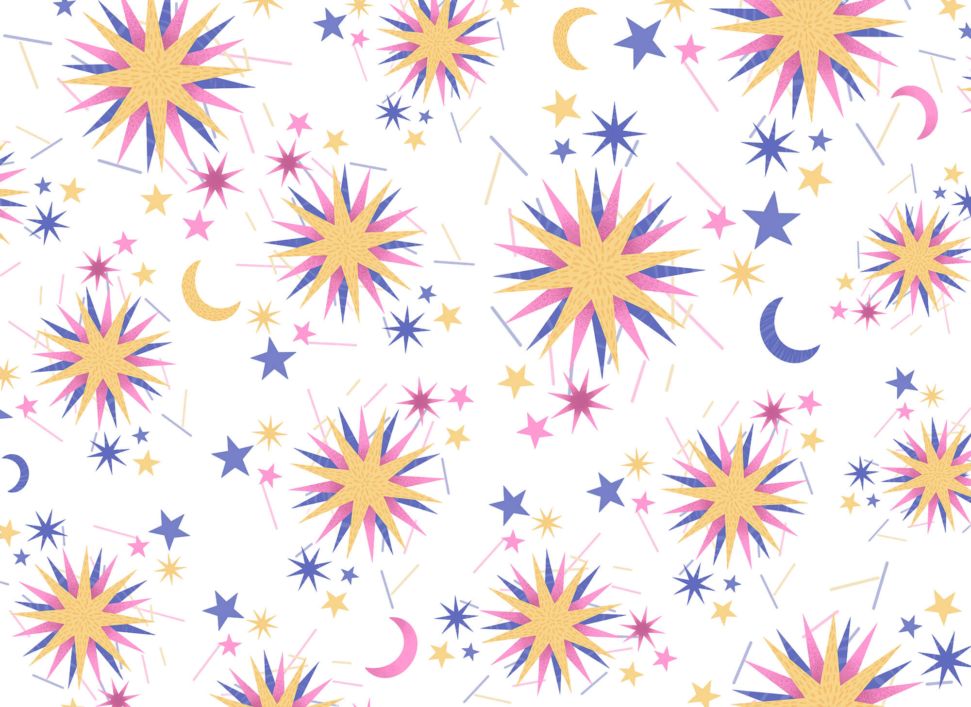 Pattern of stars and moon Pattern of stars and moon