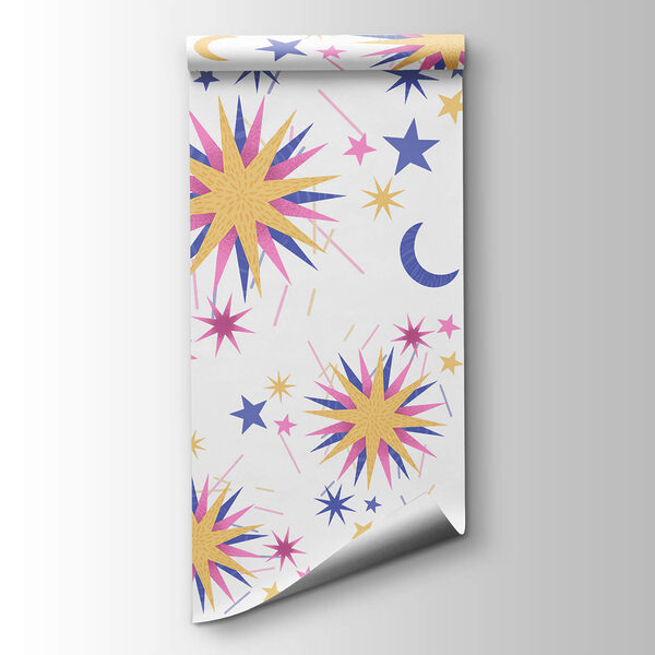 Pattern of stars and moon Pattern of stars and moon