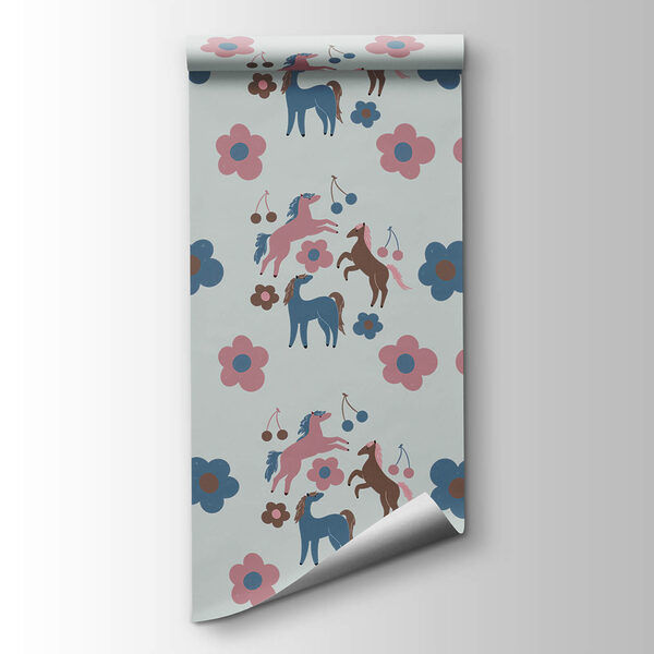 Pattern of horses and flowers Pattern of horses and flowers