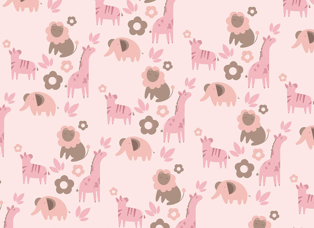 Pattern of animals and flowers Pattern of animals and flowers