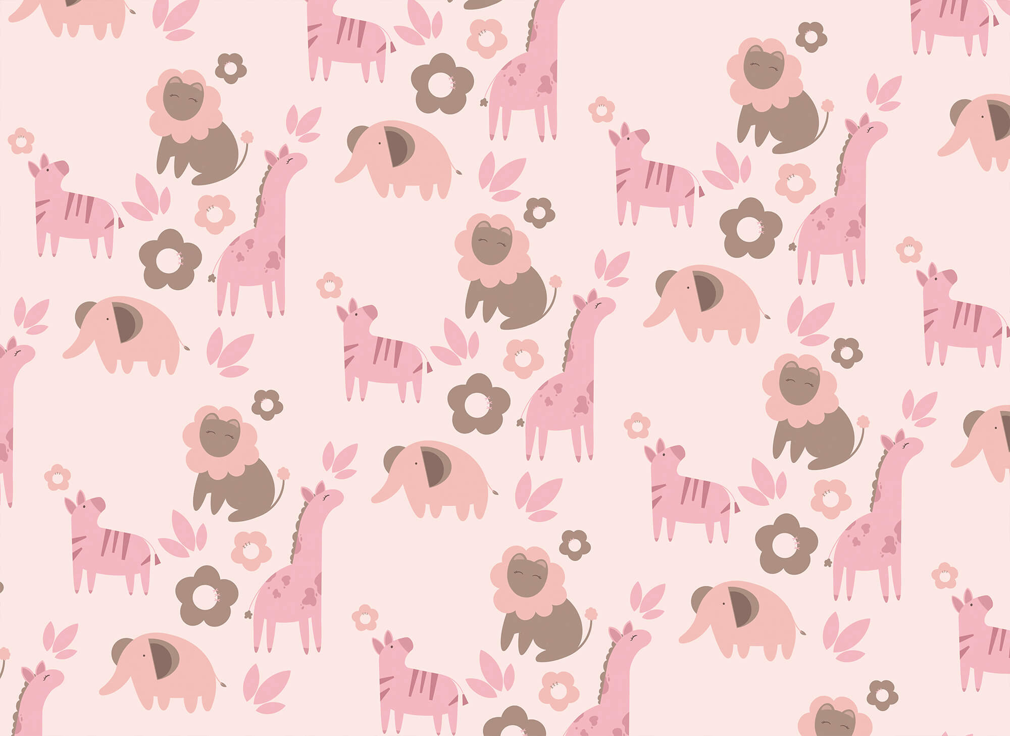 Pattern of animals and flowers Pattern of animals and flowers