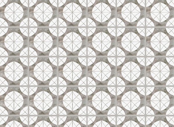 Pattern of white circles and grey squares Pattern of white circles and grey squares