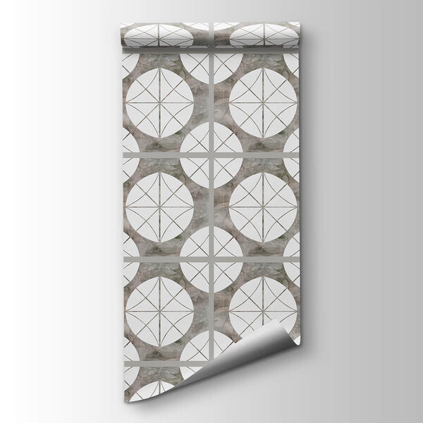 Pattern of white circles and grey squares Pattern of white circles and grey squares